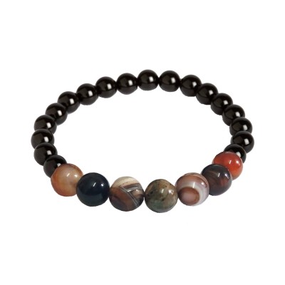 Agate Beads Bracelet Botswana by Menjewell